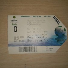 TICKET FINALE UEFA EUROPA LEAGUE 2002 FEYENOORD ROTTERDAM BORUSSIA DORTMUND