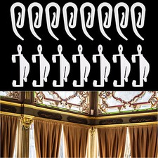 10pcs/50pcs Set Rail pour Rideau Crochets Rideau Plastique Blanc