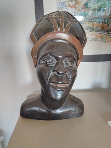 Sculpture buste tête bois - buste, en