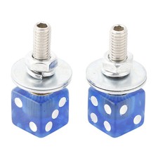 Paire Vis Plaque Immatriculation Moto Et Écrous Plastique bleu Dés Custom