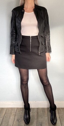 Blouson cuir froissé maje - cuir,