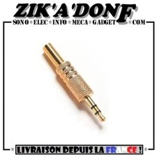 Fiche Jack Mâle 3,5mm stéréo plaqué Or à souder (3.5 3,5 Prise Casque Ecouteurs)