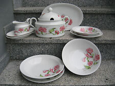 SERVICE à TABLE 8 PERSONNES 32 Pièces Porcelaine BAVARIA SELTMANN FLEUR ROSE