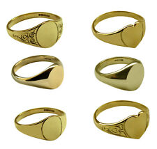 9ct Solide or Jaune Signet Anneaux Ovale Coeur 375 GB Poinçonnée Femmes Enfant