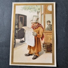 Chromo Doré Lecture Journal La Liberté Carosse 1900 Ancien Scrap