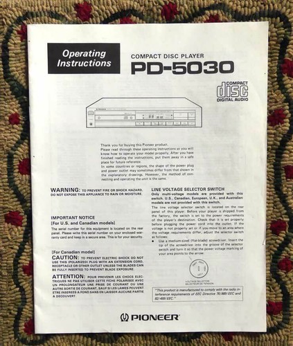 Pioneer 5030 compact disc - pd-5030,