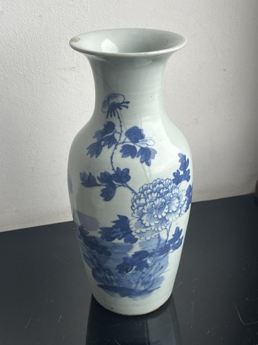 Ancien vase balustre - ancien, fêlé)