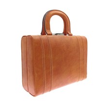 Vanity case Vintage 60s en vinyle marron | Sac à main rétro des Sixties