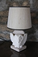 lampe sculpture en pierre HIBOUX CHOUETTE 1970/80