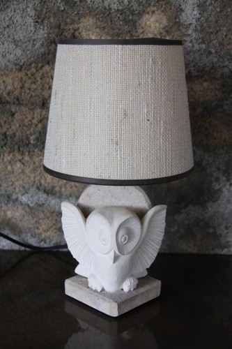 Lampe sculpture pierre - lampe, en