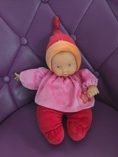 Doudou Poupée COROLLE Rouge Et Rose Fleur 30 Cm