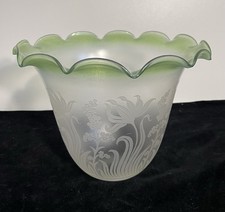 Très Grande Tulipe de Lampe à pétrole, St Louis? 22 Cm Décor Dégagé À L’acide