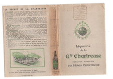 protege livre no cahier PUBLICITAIRe ancien pub liqueurs de la grande chartreuse