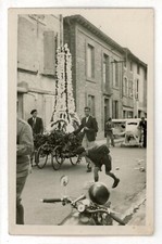 RPPC - FLOWER FESTIVAL Original Antique Found Photo 1930s France Eiffel Tower