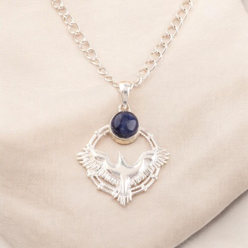 Pendentif rond argent - en,