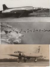 3 X LEDUC 021 + JAVELIN + MYSTERE IV LONG NEZ AVION DE CHASSE AVIATION 18 X 8 cm