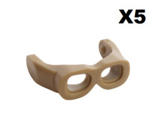 Lego ® Lot 5 Accessoires Minifig Cap Lunette Aviator Goggles Dark Tan 30170 NEW