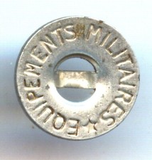 1 BOUTON ANCIEN : rond, gris