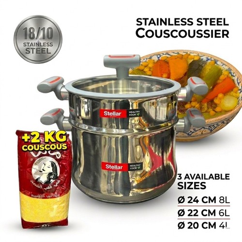 Stainless steel couscoussier - stainless,