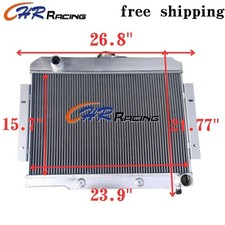 3 row Alu Radiator For 1972-1986 Jeep CJ CJ5 CJ6 CJ7 Scrambler Chevy V8 Engine