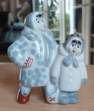 Statuette Figurine porcelaine Enfants en hiver - manufacture Polonsky USSR