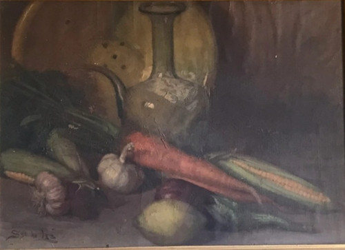 Tableau ancien huile nature - huile,