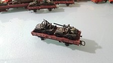 JOUEF ROCO MINITANKS HO. WAGON PLAT MILITAIRE JEEP 