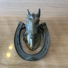 heurtoir de porte En Bronze Cheval Et Fer A Cheval Vintage Ref Gat 