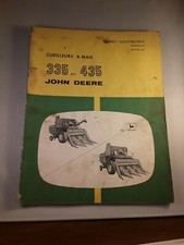 John Deere cueilleur à maïs  335 et 435: livret d'entretien agricole 