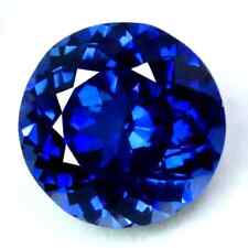 34 CT Saphir Naturel Bleu sans Défaut Coupe Ronde Certifié Ample Gemme + Cadeau