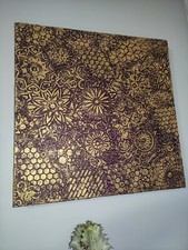 Toile tableau 50x50 peinture abstraite liquitex signé "#Violetta" 