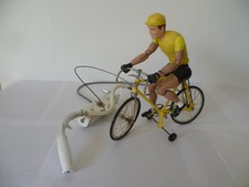 peu courant CYCLISTE AUTOMATE par FRANCE JOUET années 70 H26cm L27,5cm EN BOITE