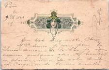 ILLUSTRATEUR - visage type art nouveau (non signee)