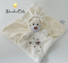 5223🌟Doudou Ours Plat Beige Oreilles Lapin Cage Oiseau Étoiles Nicotoy