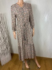 Robe longue rose beige manches 3/4 volants de Peppercorn - 36
