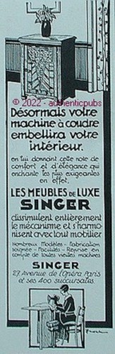Publicite singer machine - publicite, a