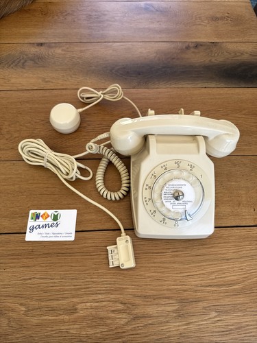 Telephone ancien beige blanc - beige, /