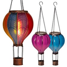 Lampe Solaire En Forme De Ballon À Air Chaud LED Avec Effet Flamme