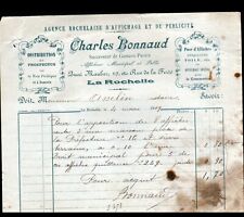 LA ROCHELLE (17) AFFICHAGE & PUBLICITE ,AFFICHEUR "PROUX / Charles BONNAUD" 1909