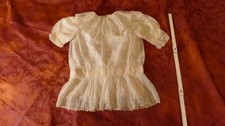 ROBE ENFANT STYLE BOURGEOIS (1900-1920) DENTELLE & TULLE DOUBLURE SOIE HAUT 50CM