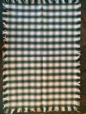 11 Sets de table à carreaux vert et blanc en coton et lin dimensions 50cm x 33cm