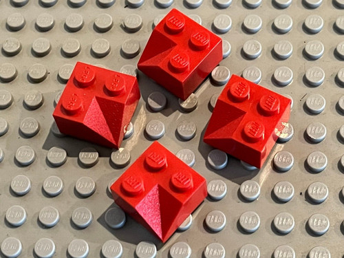 Lego red slope 2x2 double - 4, x
