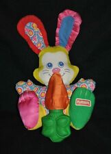 🍀Peluche Doudou Lapin PLAYSKOOL 1995 Carotte Activité Pouet Vintage 30 Cm