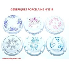 Série de 6 Capsules de Champagne GENERIQUE(Porcelaine N°1319)