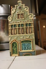 Vangeebergen Belgium Ceramic Tile Building Shape with Vase Vintage Art Pottery