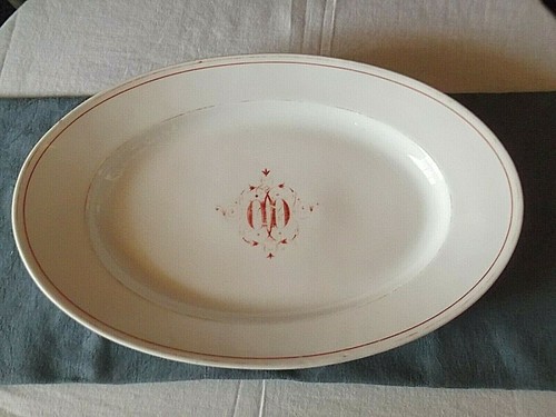 Plat ovale ancien porcelaine - ,