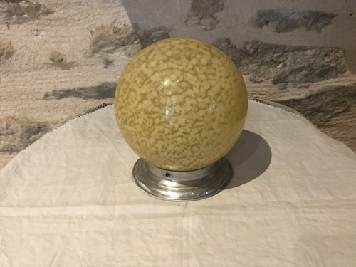 Globe verre moucheté jaune - en,