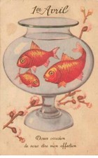 POISSONS AB#MK322 1 ER AVRIL POISSONS ROUGE DANS UN BOCAL
