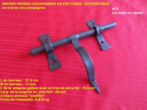 Ancien verrou cochonnier - ancien,
