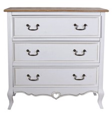 Commode Blanc Buffet Shabby Chic Table de Chevet Armoire de Nuit Bois